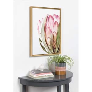Sylvie "Pink Protea Flower" by Amy Peterson Framed Canvas Wall Art