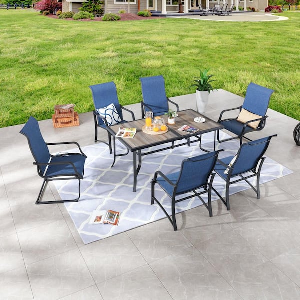 Patio Festival 7-Piece Metal Rectangular Outdoor Dining Set