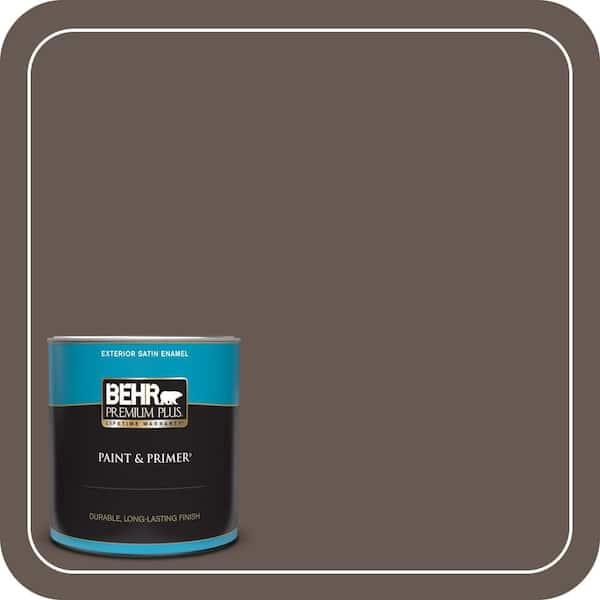 BEHR PREMIUM PLUS 1 qt. #N200-7 Underground Satin Enamel Exterior Paint & Primer