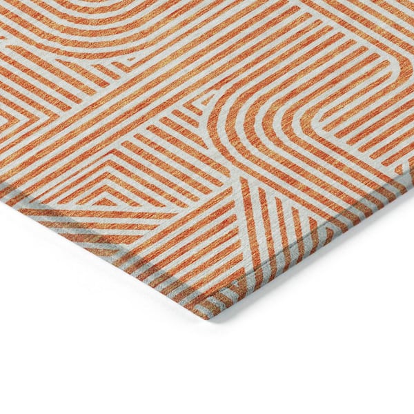 Chantille Machine Washable Indoor/Outdoor Abstract ACN917 Orange 8 ft. x 10 ft. Area Rug