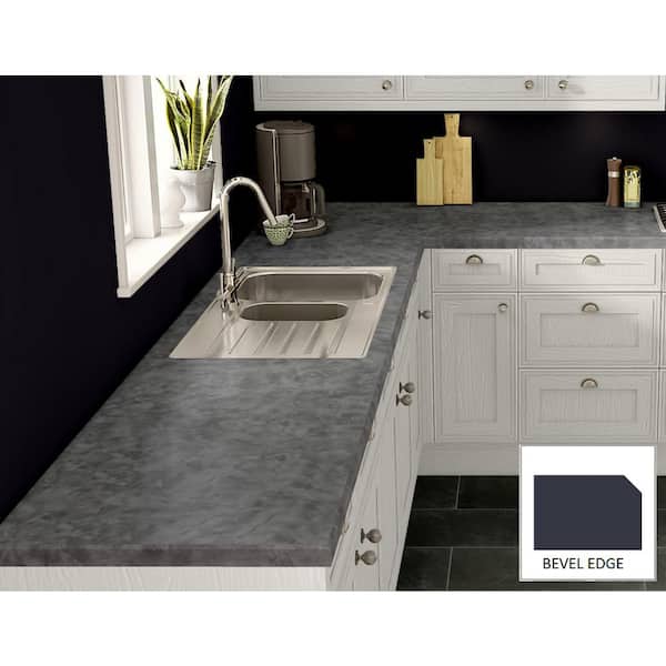 Wilsonart Pewter Brush Laminate Custom Bevel Edge C F B144477960 The Home Depot