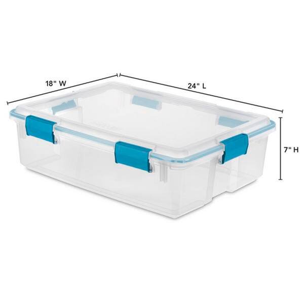 mDesign Plastic Storage Bin Box Container, Lid, 8.5 x 15 x 6.2, Clear/Clear