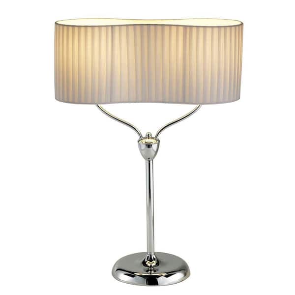 Hampton Bay Infinity 26 in. Polished/Bright Nickel/Chrome Table Lamp