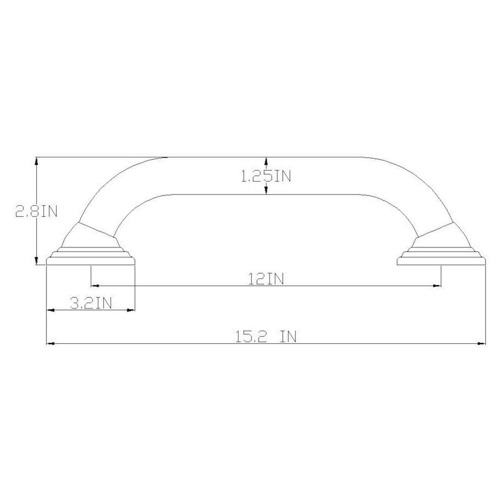 12" Black Stainless Steel Bathroom Safety Grab Bar