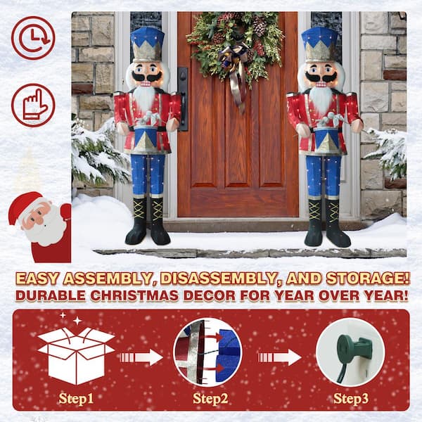 4.5FT Inflatable Gingerbread Man Christmas Decoration With LED Lights - Outdoor/Indoor Holiday Yard Decor