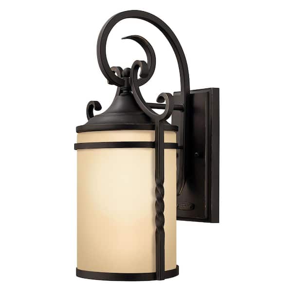 HINKLEY Casa 1-Light Olde Black Hardwired Outdoor Wall Lantern Sconce