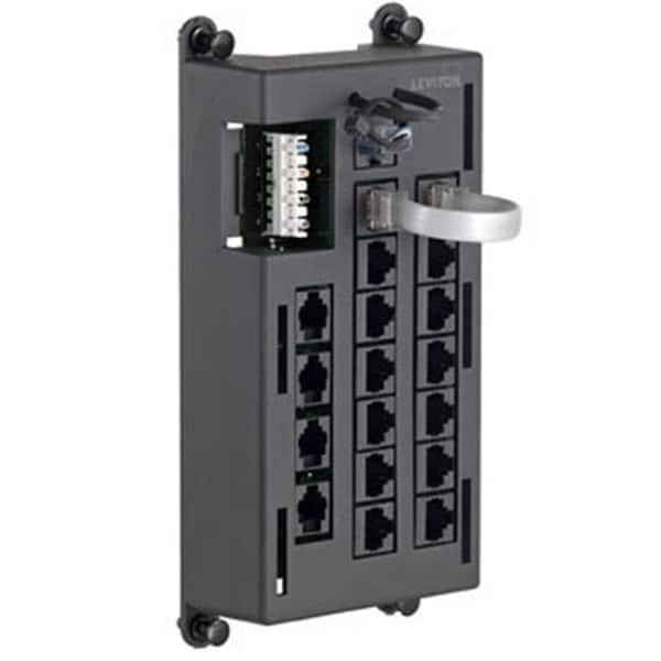 Leviton RJ11 Telephone Input Distribution Panel - Black