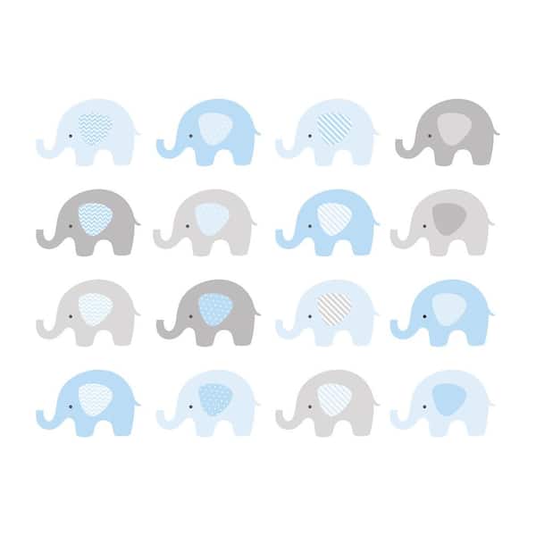 OhPopsi Baby Blue Elephant Wall Mural