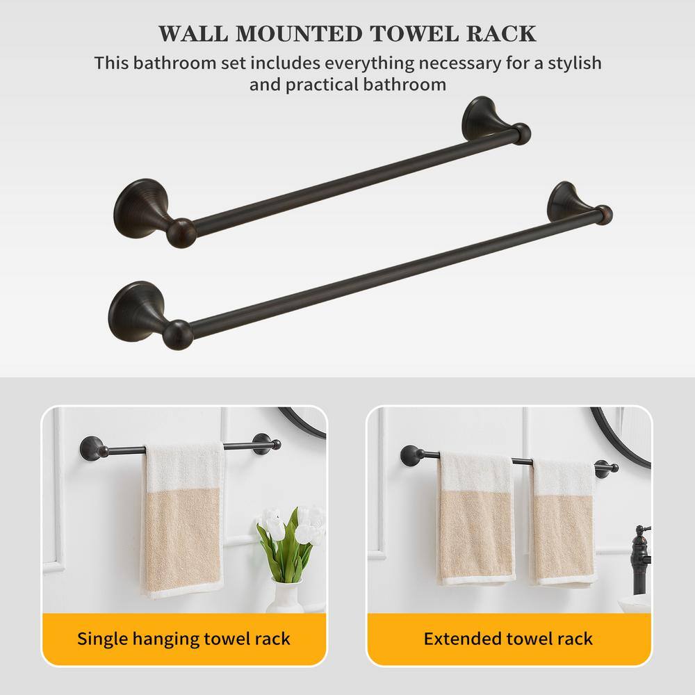 Oil-Rubbed Bronze 5-Piece Bathroom Hardware Set
