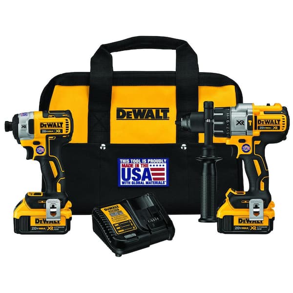 20V MAX XR Li-Ion Cordless Hammer Drill/Impact 2 Tool Combo Kit, 20V Oscillating Tool, (2) 20V 4.0Ah Batteries