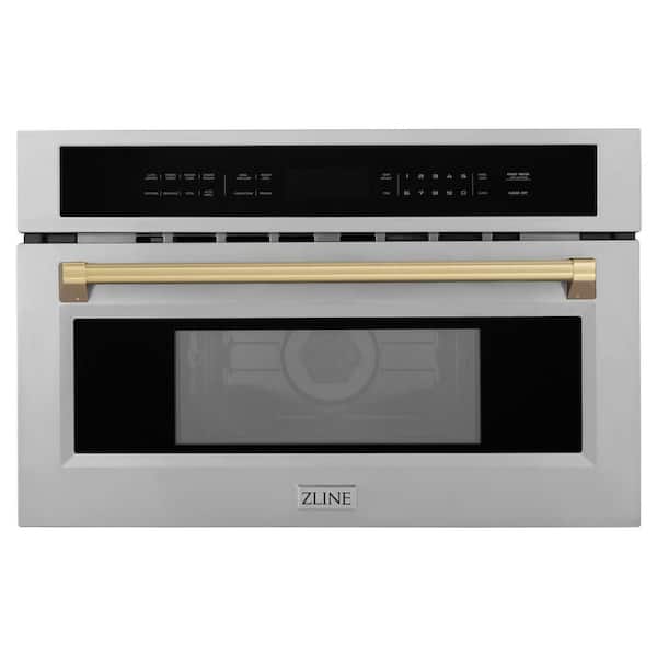 Autograph Edition 30 in. 1.6 cu ft. Convection Microwave Oven in Satin Stainless Steel with Champagne Bronze Accents