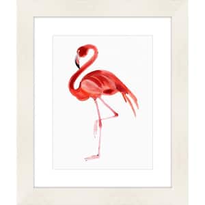 25 in. x 21 in. "Watercolor Flamingo" Framed Giclee Print Wall Art