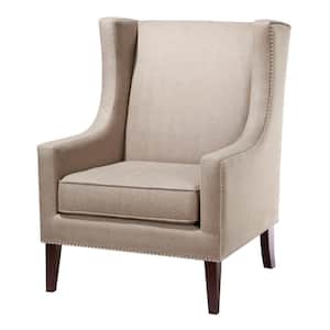 Weston Taupe Wingback Chair