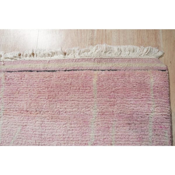 Pink Hand Knotted Wool Transitional Moroccan Rug, 6 ft. x 9 ft.