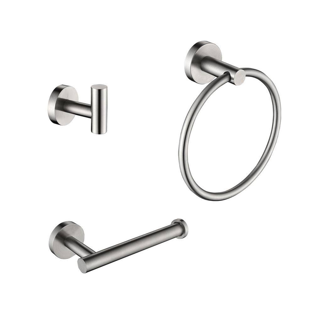 WZ 3-Piece Bath Hardware Set with Mounting Hardware in Brushed Nickel, including towel ring price history on PriceWatchPro
