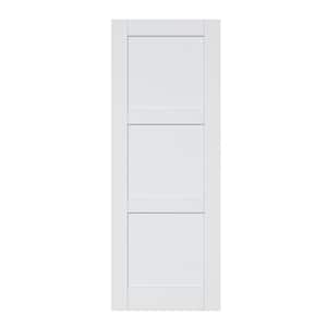 30 in. x 80 in. 3-Lite Paneled Blank Solid Core Composite Manufacture Wood White Primed Interior Door Slab