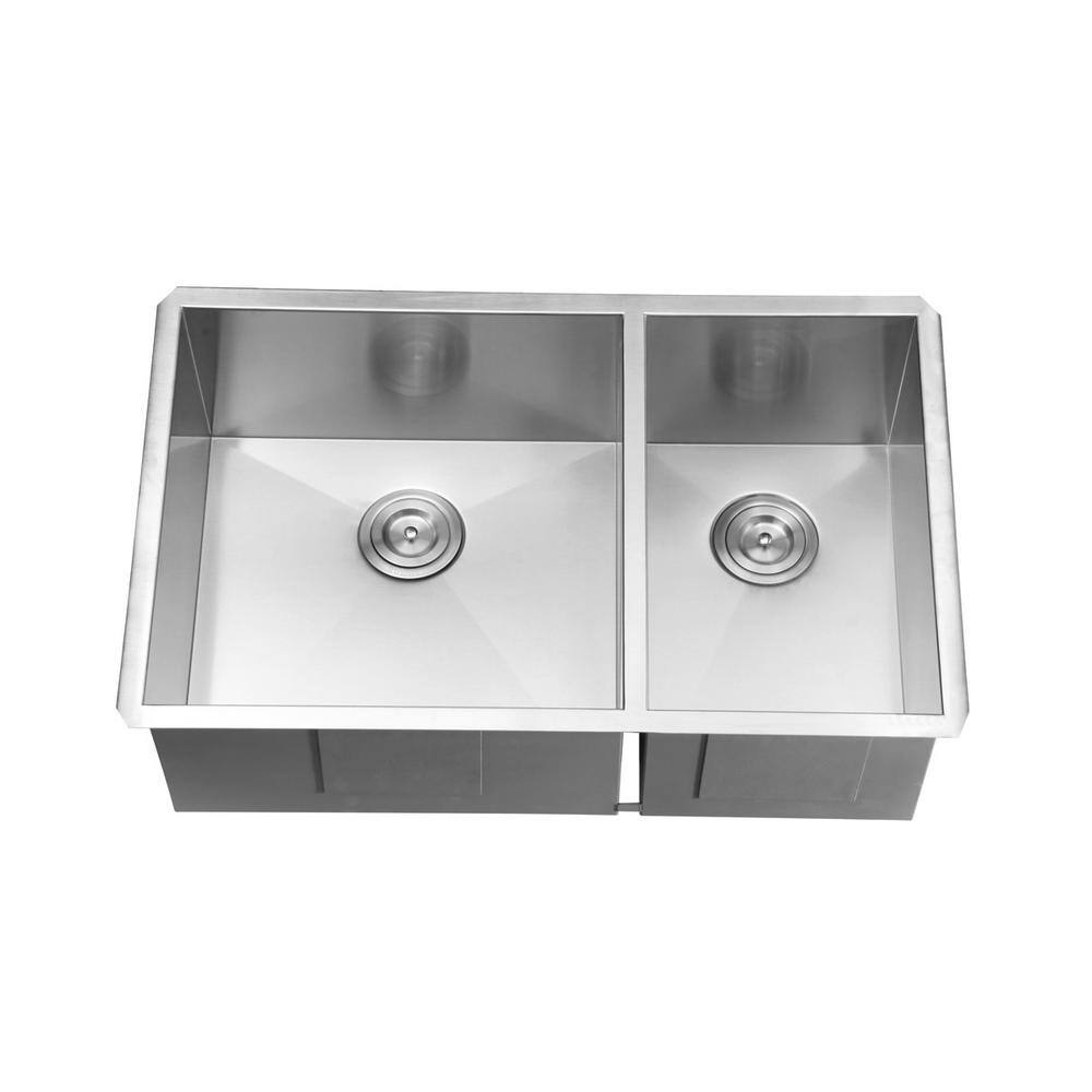 Ruvati 32-inch Stainless Steel Double Bowl Undermount Kitchen Sink