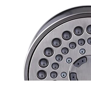 6-Spray 3.7 in. Single Wall Mount Handheld Adjustable Shower Head 1.8 GPM in Brushed Nickel