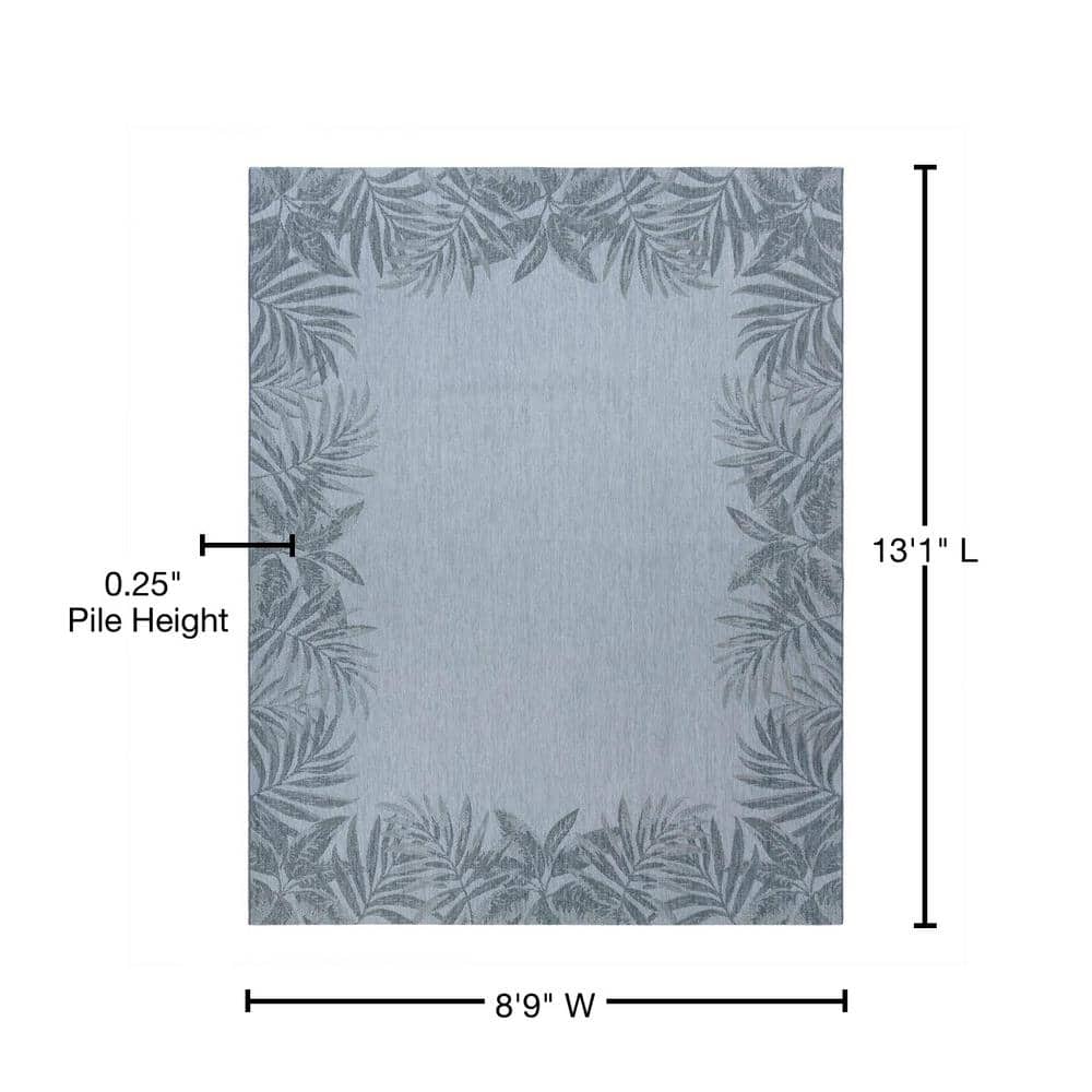 Ash Gray Synthetic Flat Woven Rectangular Indoor/Outdoor Rug