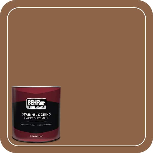 BEHR ULTRA 1 qt. #S240-7 Leather Work Flat Exterior Paint & Primer