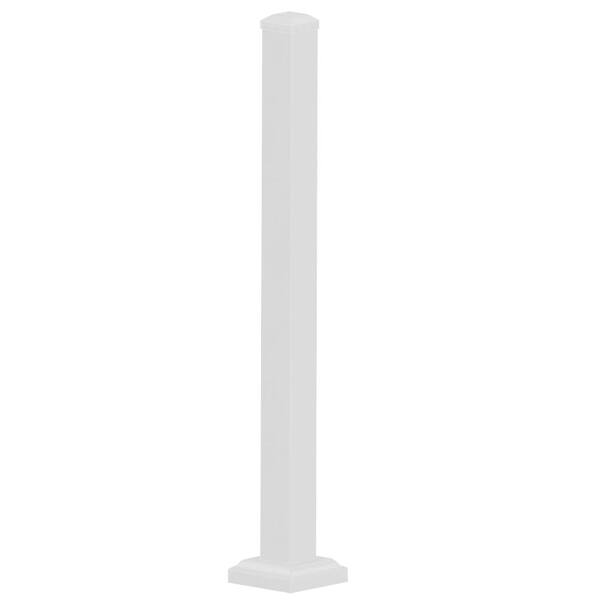Weatherables 3 in. x 3 in. x 3-2/3 ft. Textured White Aluminum Post Kit