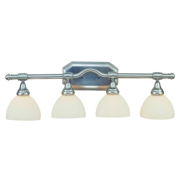 Bel Air Lighting Cabernet Collection 4-Light Brushed Nickel Bath Bar Light with White Opal Shade