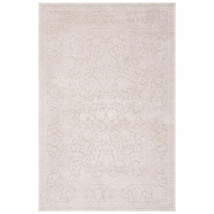 Reflection Cream/Ivory 4 ft. x 6 ft. Floral Distressed Area Rug