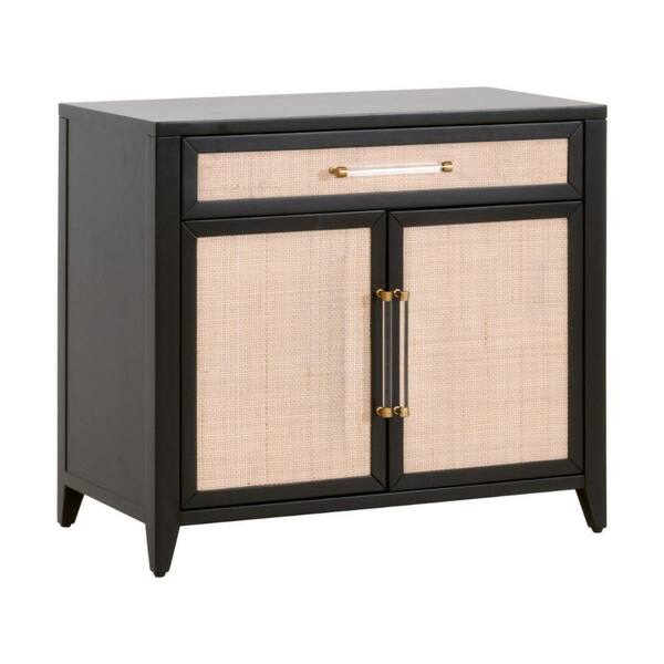 Benjara 19 in. Black and Brown 1-Drawer Chest of Drawers