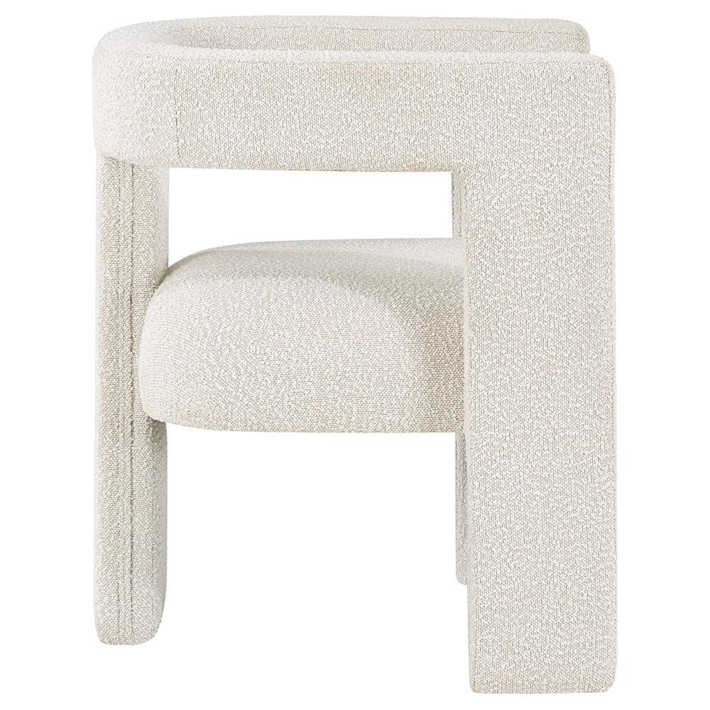 Petra White Bouclé Upholstered Modern Accent Chair