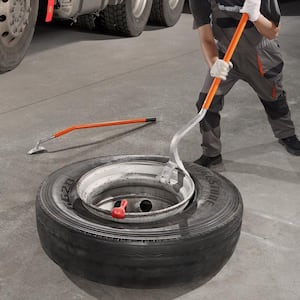 Tire Mount Demount Tool 22.5 in. to 24.5 in. Steel Tire Changer Mount Demount Removal Tool w/Extra Bead Keeper, Orange