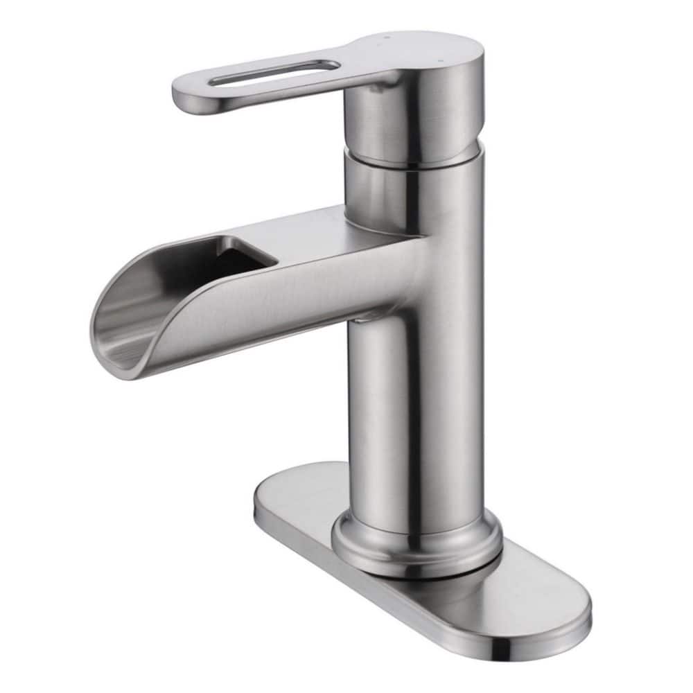 Sozu Single-Handle Short-Vessel Lavatory Single Hole Bathroom Sink Faucet with Drain Assembly in Brushed Nickel price history on PriceWatchPro