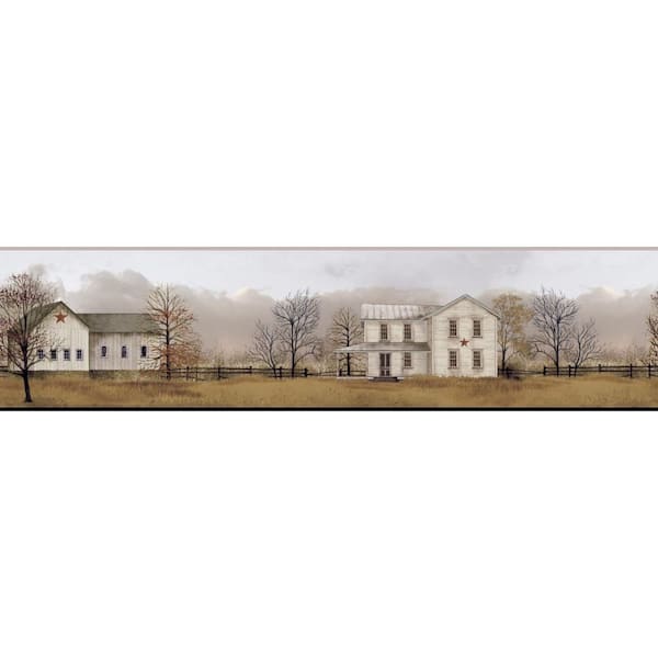 York Wallcoverings Inspired By Color Peaceful Homestead Wallpaper Border