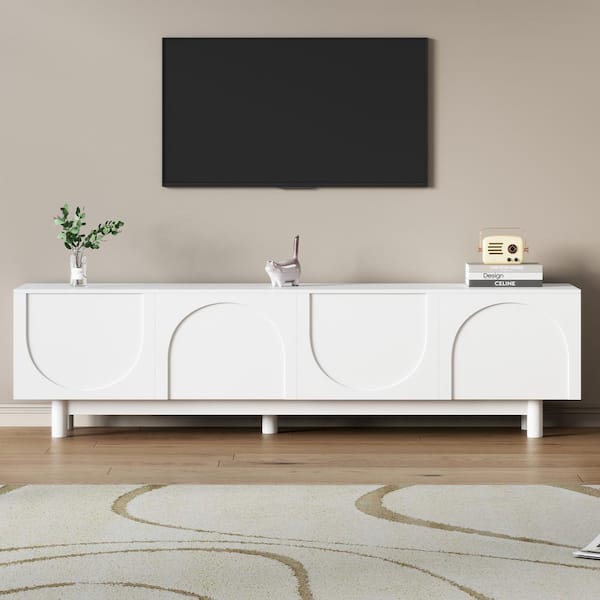 JASPER　テレビ台　BK/DBR/NA/WH Harper & Bright Designs White Modern TV Stand Fits TVs up to 78 in