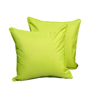 Light Green Square Outdoor Throw Pillow (2-Pack)