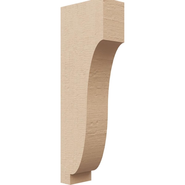 Ekena Millwork 2 in. x 12 in. x 4 in. Series 2 Thin Van Buren Rough Cedar Woodgrain Timberthane Polyurethane Corbel, Primed Tan
