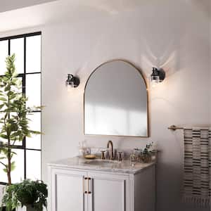 Everett 1-Light Black Bathroom Indoor Wall Sconce Light with Clear Glass