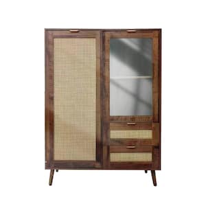 39.96 in. W x 15.75 in. D x 54.72 in. H Espresso Brown Linen Cabinet with 2 Drawers and 3 Adjustable Shelves
