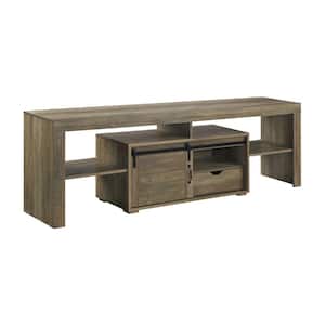 Wasim Rustic Oak TV Stand Fits TV's up to 80 in. with 1 Storage Drawer