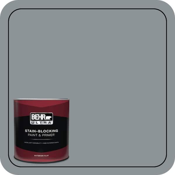 BEHR ULTRA 1 qt. Home Decorators Collection #HDC-NT-27 Millennium Silver Flat Exterior Paint & Primer