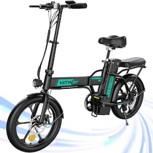 16 x 3 in. Tire City Commuter Electric Bike for Adults with 500-Watt/36-Volt/12Ah Removable Battery Mountain Ebike BLACK