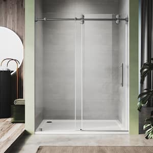 UKS04 61 to 65 in. W x 80 in. H Sliding Frameless Shower Door in Space Gray, EnduroShield 3/8 in. SGCC Clear Glass