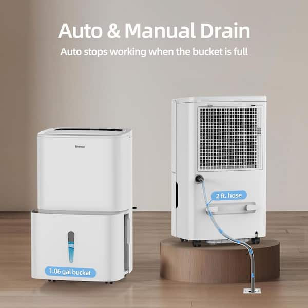 120 pt. 6,000 sq. ft. Dehumidifier in White with Quietly Remove Moisture, Auto Defrost, Dry Clothes Function, Timer