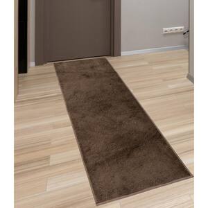 Solid Euro Dark Cappucino Brown 36 in. x 17 ft. Your Choice Length Stair Runner