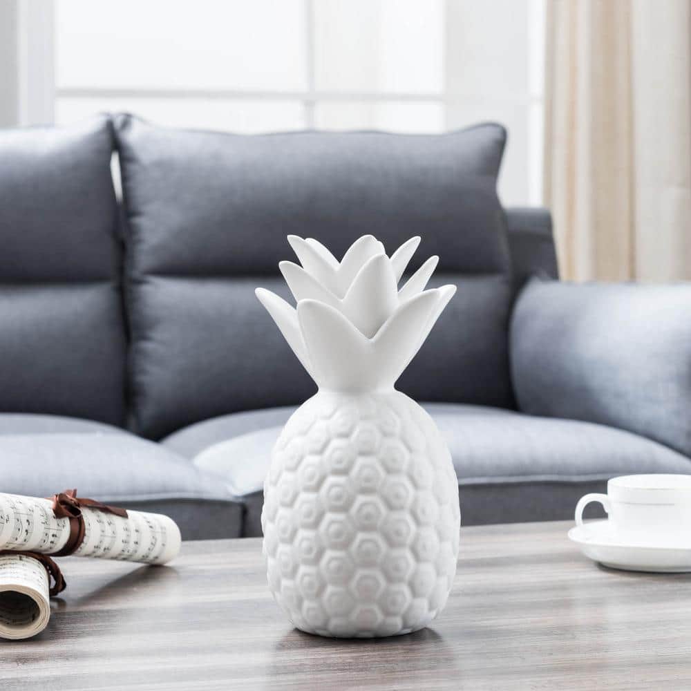 Trendy White Pineapple Ceramic Figurine