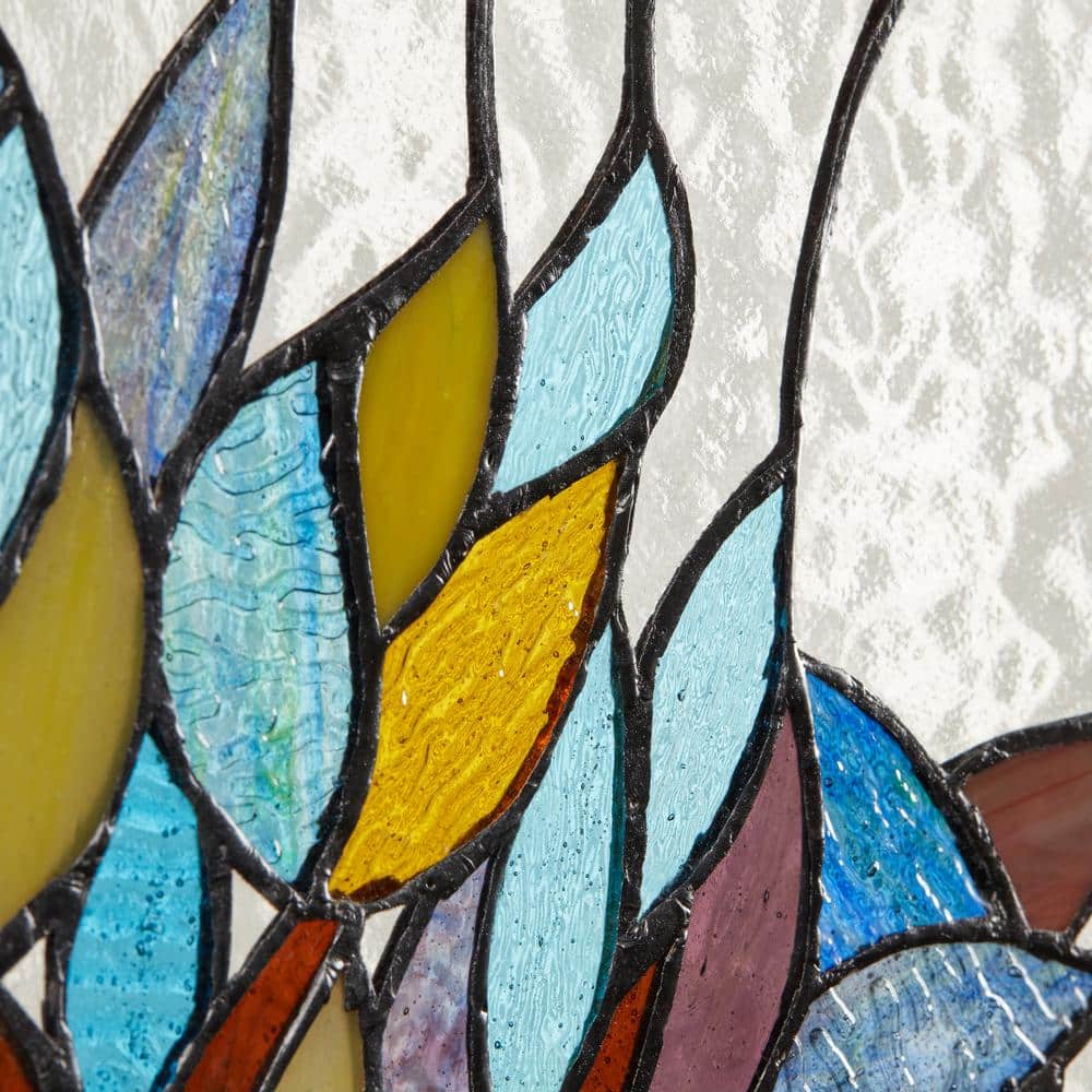 Colorful Stained Glass Botanical Tree Window Film Panel