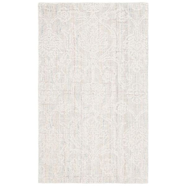 SAFAVIEH Ebony Teal/Ivory Doormat 3 ft. x 5 ft. Botanical Area Rug