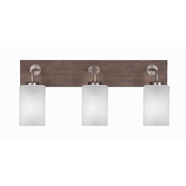 Unbranded Kirby 26 in. 3-Light Graphite and Painted Distressed Wood-look Metal Vanity Light