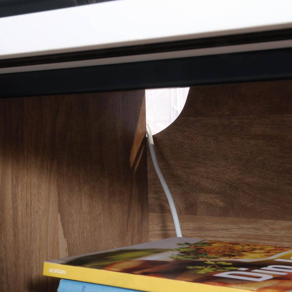 Sindoori Mango and White TV Credenza with Sliding Doors