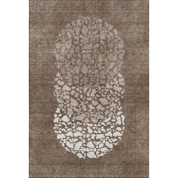 Addison Rugs Mayfield Premium Machine Washable Indoor/Outdoor Geometric AMF643 Chocolate 9 ft. x 12 ft. Area Rug