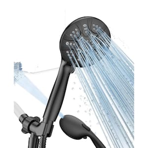 Superior 6-Spray Wall Mount Handheld Shower Head 1.8 GPM in Matte Black with Power Spray